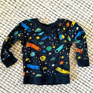 Space Print Crewneck Sweatshirt